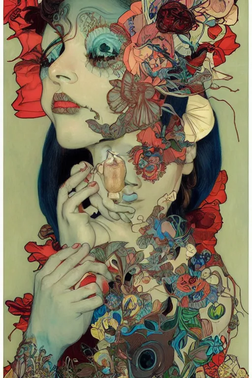 Prompt: by james jean, by mark ryden, by ross tran, by mucha, by basquiat, by picasso, by greg rutkowksi