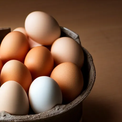 Prompt: A carton of eggs but all eggs are Ryan Gosling, Food photography, bokeh, 35mm, studio lighting