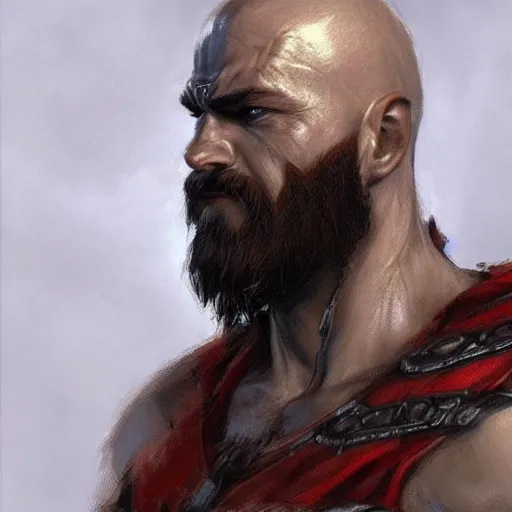 Image similar to Kratos, closeup character portrait art by Donato Giancola, Craig Mullins, digital art, trending on artstation
