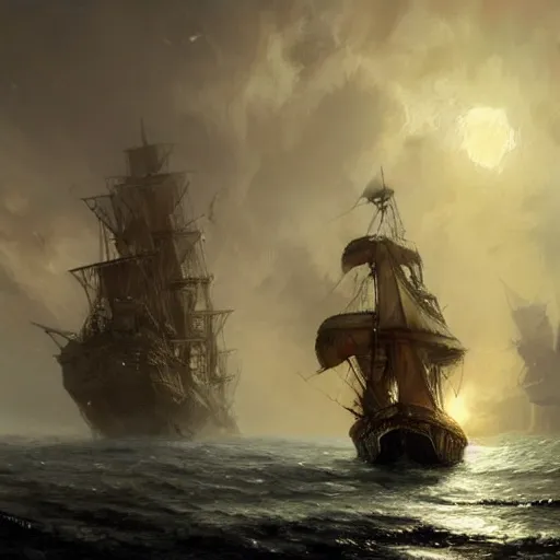 Image similar to a galleon ship by Darek Zabrocki