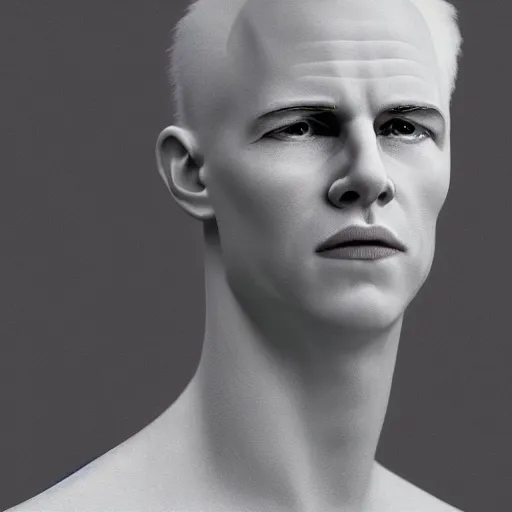 Prompt: realistic expired kodak film portrait of albino tom cruise, hyperrealism, photorealistic, detailed, atmospheric, 8 k, award winning photography, cinematic