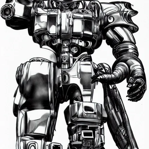 Image similar to a robot that has resemblance to a t 8 0 0 terminator, yusuke murata style, detailed, coherence, well drawn,