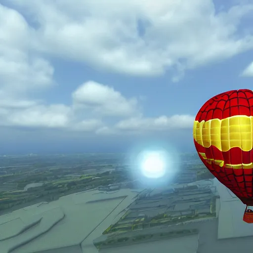 Prompt: 3 d render of a spiderman hot air balloon