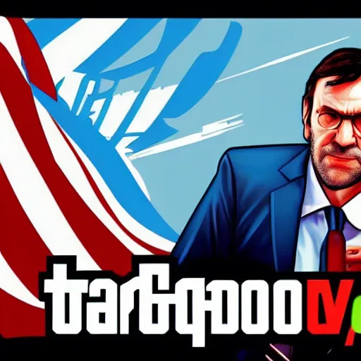 Image similar to mariano rajoy, gta v loading screen art,