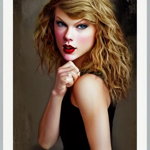 Image similar to by lya repin by simon stalenberg, photorealistic, expressionism, taylor swift