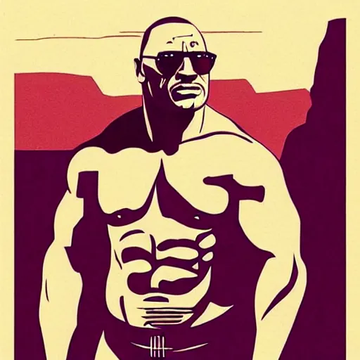 Image similar to “ dwayne johnson retro minimalist portrait by jean giraud, moebius starwatcher comic, 8 k ”