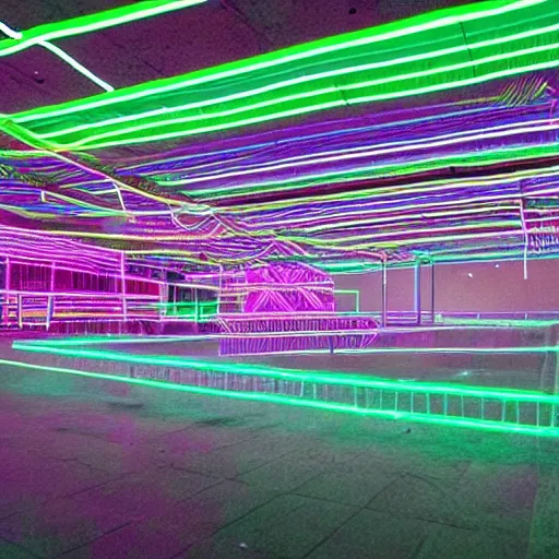 Prompt: network made out of glowing neon lines