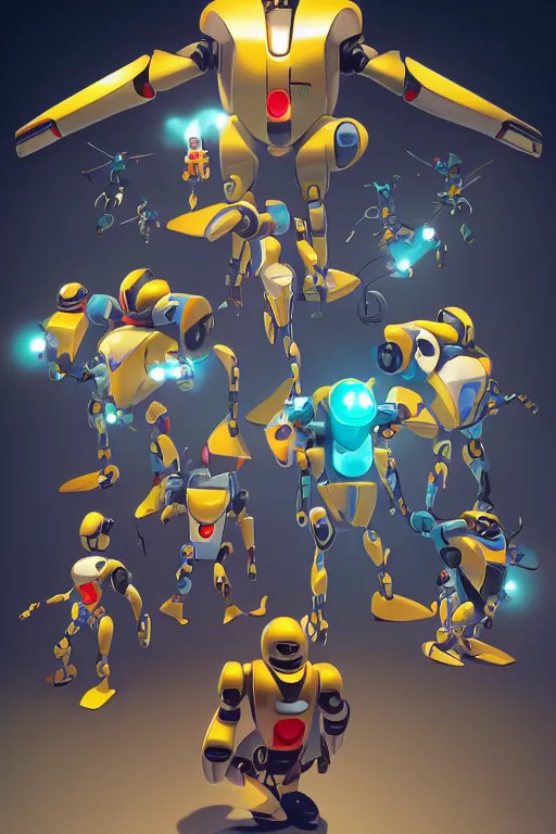 Image similar to metabots medabots medarotto medarot robot minimalist comics, behance hd by jesper ejsing, by rhads, makoto shinkai and lois van baarle, ilya kuvshinov, rossdraws global illumination ray tracing hdr radiating a glowing aura