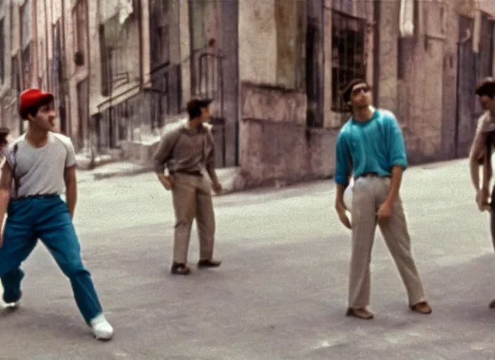 Image similar to a film still of teemo in west side story ( 1 9 6 1 ), technicolor