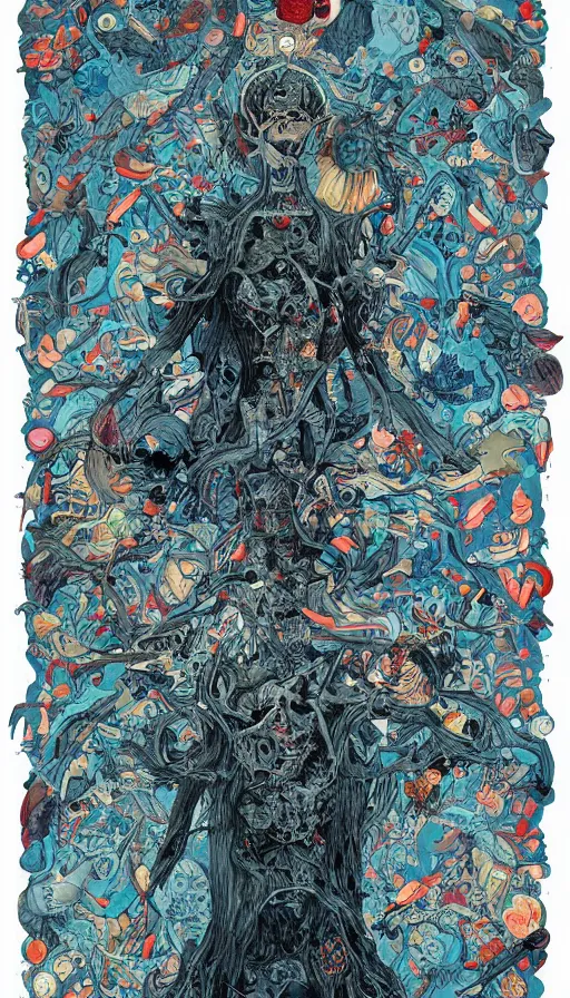 Prompt: The end of an organism, by james jean,