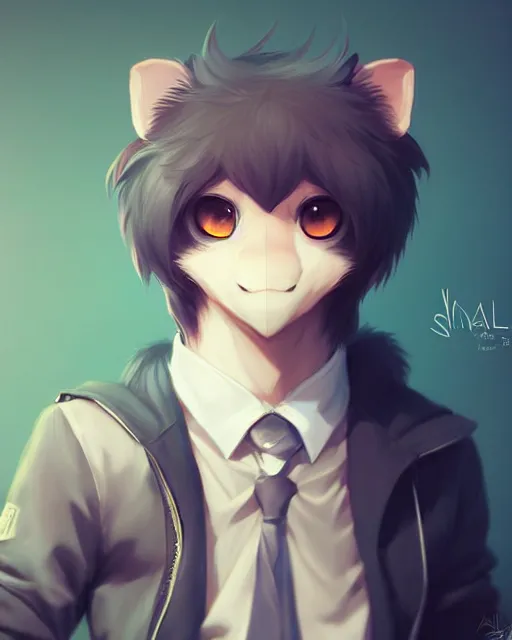 Prompt: visual novel character concept art of a cute male anthropomorphic furry | | adorable, key visual, realistic shaded perfect face, fine details by stanley artgerm lau, wlop, rossdraws, james jean, andrei riabovitchev, marc simonetti, and sakimichan, trending on weasyl