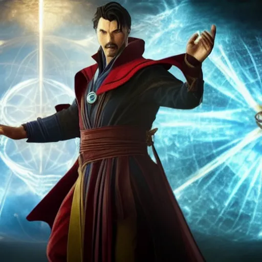 Image similar to Film still of Doctor Strange, from Soulcalibur VI (2018 video game)