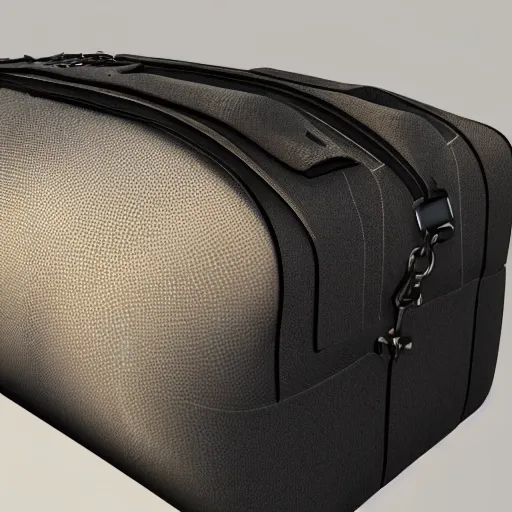 Image similar to a luxiourious zipped open dufflebag piling out with big diamonds, 3D render, studio lighting