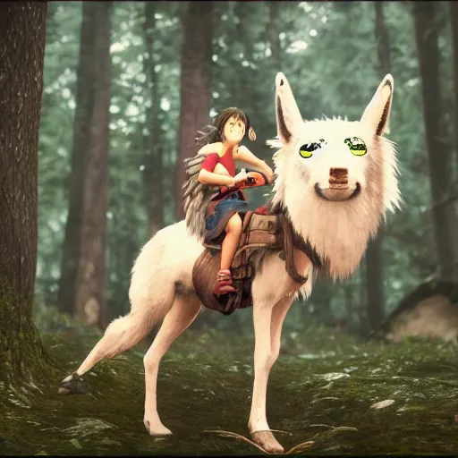 Image similar to princess mononoke rendered in redshift, ILM