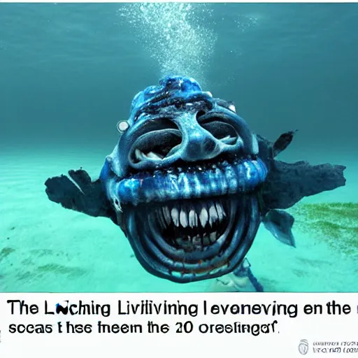 Prompt: the scariest living being in the ocean