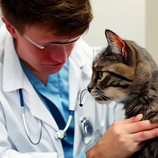 Prompt: a cat working as doctor