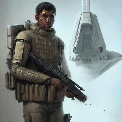 Prompt: star wars concept art by greg rutkowski, soldier wearing the hapean separatists tactical gear, highly detailed portrait, digital painting, artstation, concept art, smooth, sharp foccus ilustration, artstation hq