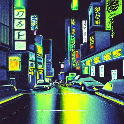 Image similar to neon noir night scene by arai yoshimune