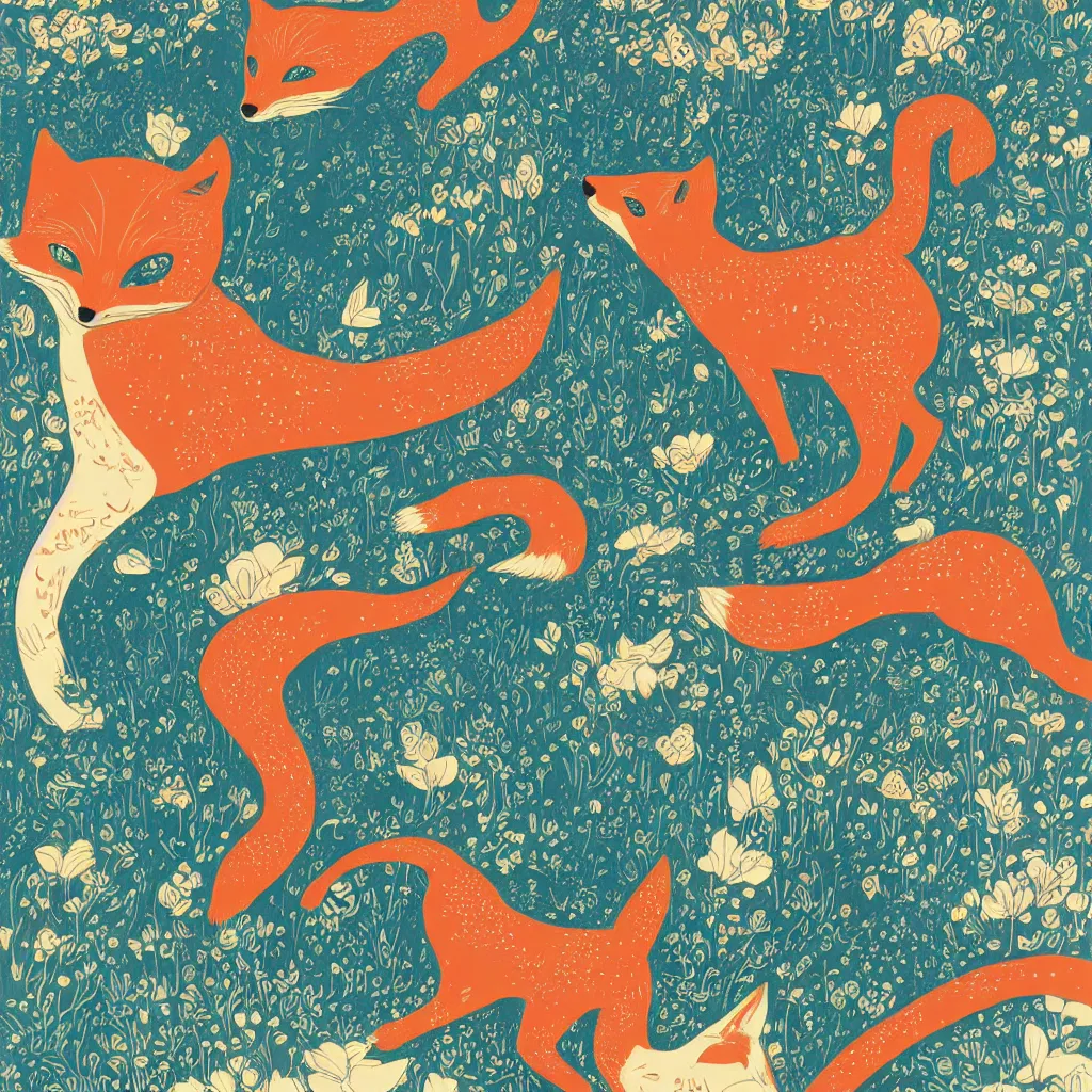 Image similar to fox face by victo ngai