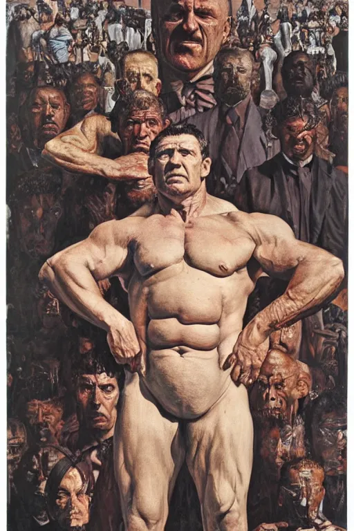 Image similar to upper body and head portrait of huge dorian yates as hulking kingpin wearing tuxedo by lawrence alma tadema and zdzislaw beksinski and norman rockwell and jack kirby and tom lovell and greg staples