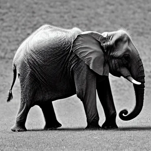 Image similar to tardigrade elephant hybrid, black and white photo