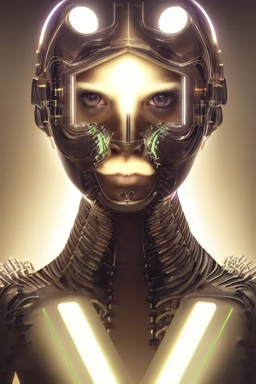 Prompt: portrait of a girl with a biomechanic scale armor and neon light by Igor Morski, dramatic lighting, highly detailed, trending on artstation