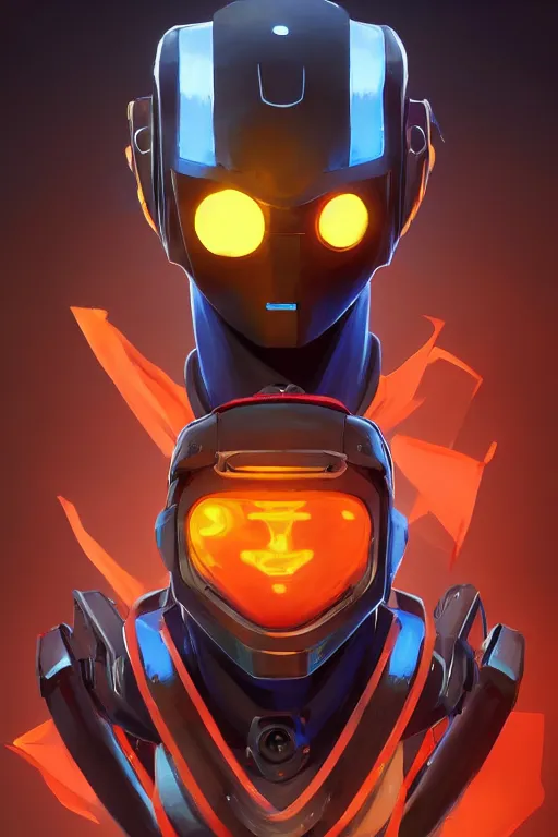 Image similar to epic mask helmet robot ninja portrait stylized as fornite style game design fanart by concept artist gervasio canda, behance hd by jesper ejsing, by rhads, makoto shinkai and lois van baarle, ilya kuvshinov, rossdraws global illumination radiating a glowing aura global illumination ray tracing hdr render in unreal engine 5