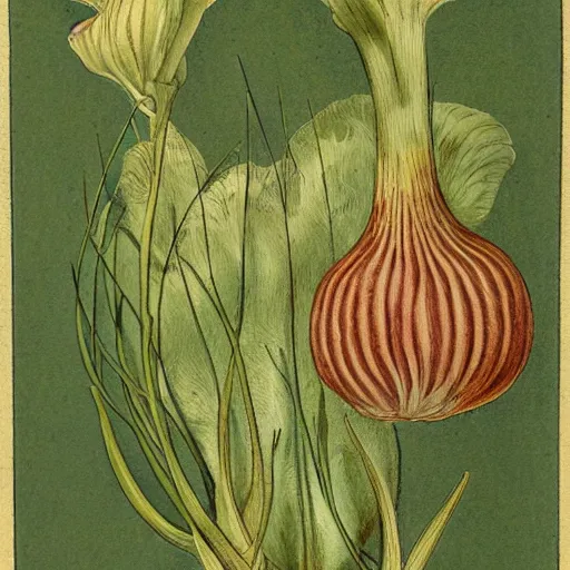 Image similar to ursine garlic, 1 9 th century nature illustration