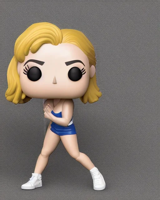 Image similar to full body 3d render of Margo Robbie as a funko pop, studio lighting, white background, blender, trending on artstation, 8k, highly detailed