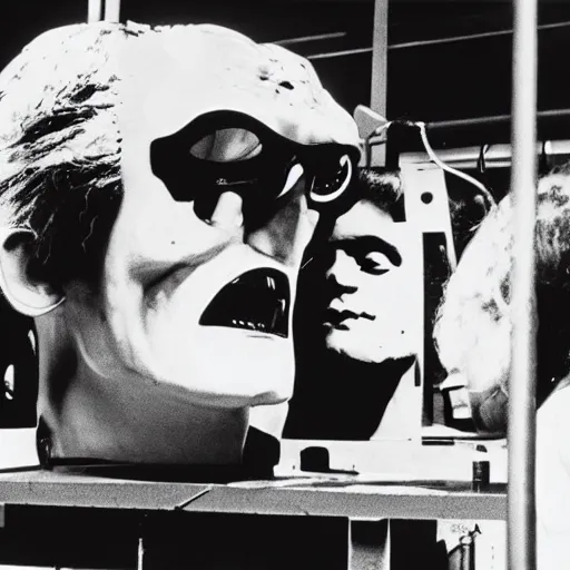 Image similar to andy warhol filming frankenstein in 1 9 7 0's, activity play centre, plastic, toy, butcher billy style