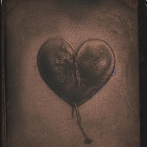 Image similar to tintype photo of a heart