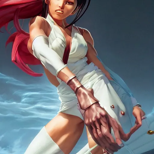 Image similar to cindy moon ( silk ) as a street fighter character, cg animation, capcom, realistic, character select portrait, by artgerm, greg rutkowski, alphonse mucha, 3 d