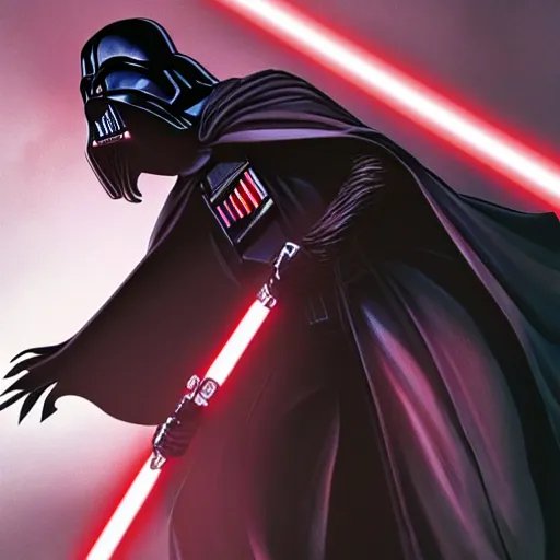 Prompt: morbius fighting darth vader, star wars, unrealengine, hyper realistic, comic book