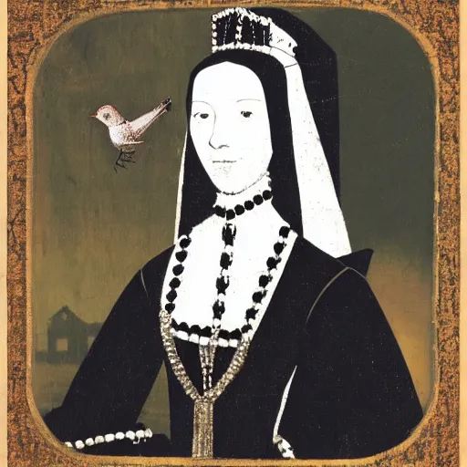 Image similar to Anne Boleyn turning into a bird