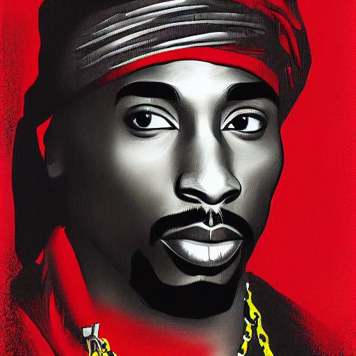 Image similar to tupac digital art