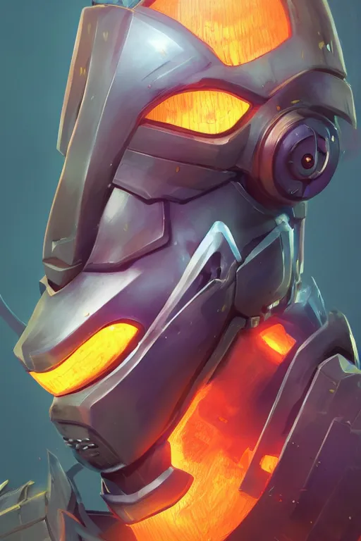 Image similar to epic mask helmet robot ninja portrait stylized as fornite style game design fanart by concept artist gervasio canda, behance hd by jesper ejsing, by rhads, makoto shinkai and lois van baarle, ilya kuvshinov, rossdraws global illumination radiating a glowing aura global illumination ray tracing hdr render in unreal engine 5