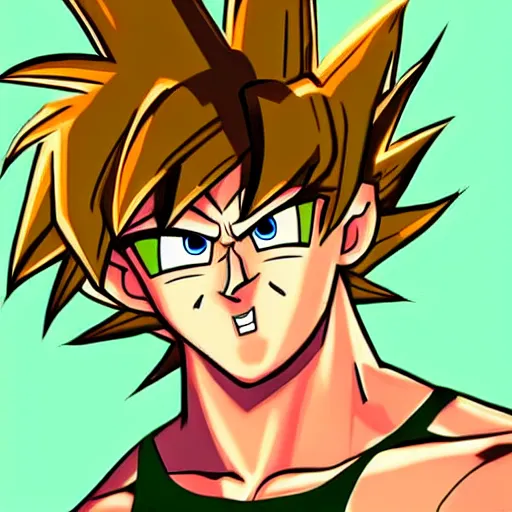 Image similar to a buff shaggy rogers going super saiyan, concept art by hanna - barbera, behance, dau - al - set, groovy, anime, epic