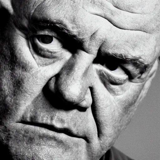 Image similar to hank schrader staring at camera, close - up 4 k horror black and white photography midnight urban