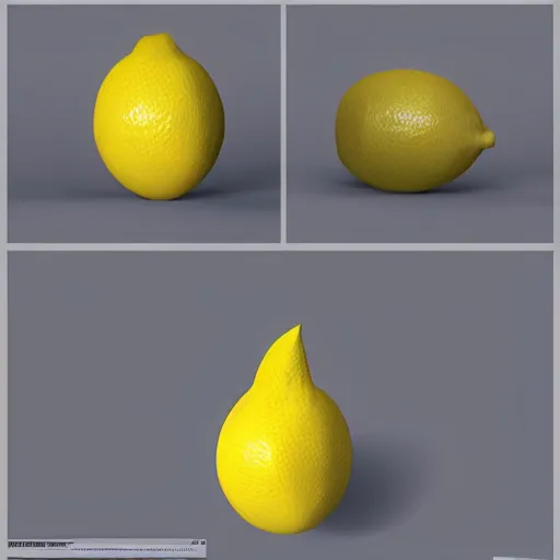 Prompt: a high quality render of a low poly lemon, artstation