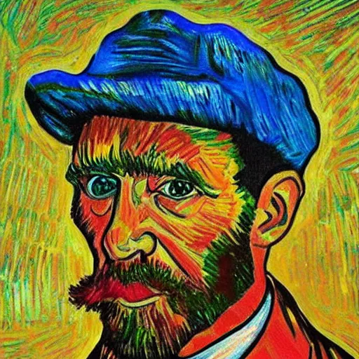 Image similar to pablo picaso painting in the style of van gogh