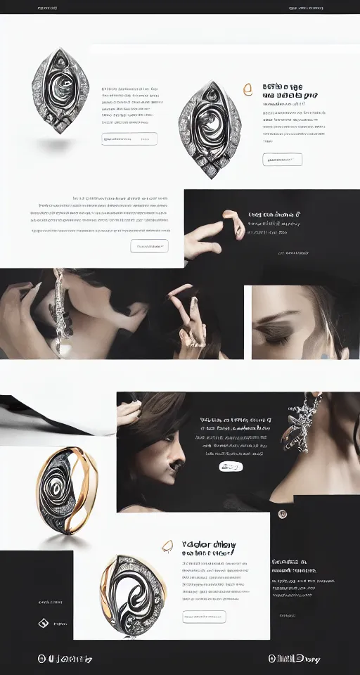 Image similar to landing page of a modern jewelry, web design, concept, awwwards, winning,