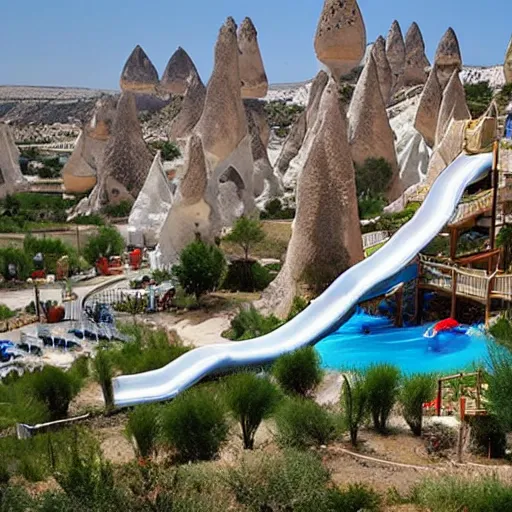 Image similar to cappadocia waterpark with water slides