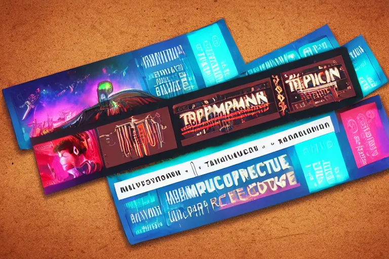 Image similar to photoshop mockup of a concert ticket, bandname is tripmachine, tour is invasion of the tripmachines, realistic digital art, 3 d render of a huge futuristic steampunk generator, 8 k, fluorescent colors, halluzinogenic, multicolored, exaggerated detailed, unreal engine