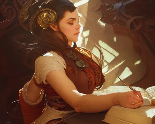 Prompt: an open book describing how to make a spoon, deep focus, d & d, fantasy, intricate, elegant, highly detailed, digital painting, artstation, concept art, matte, sharp focus, illustration, hearthstone, art by artgerm and greg rutkowski and alphonse mucha