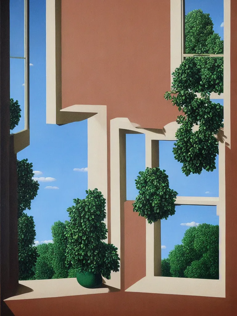 Image similar to the window by rene magritte, detailed painting, hd, hq, high resolution, high detail, 4 k, 8 k