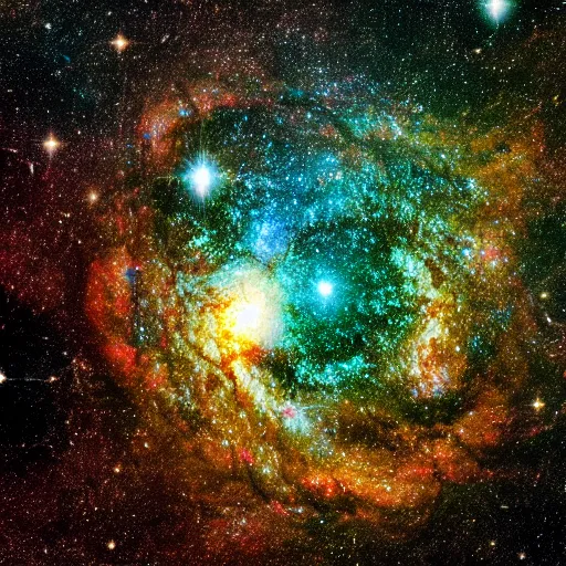 Image similar to hand-shaped galaxy, taken by a telescope, 4K, 8K, Universe, HDR, digital art