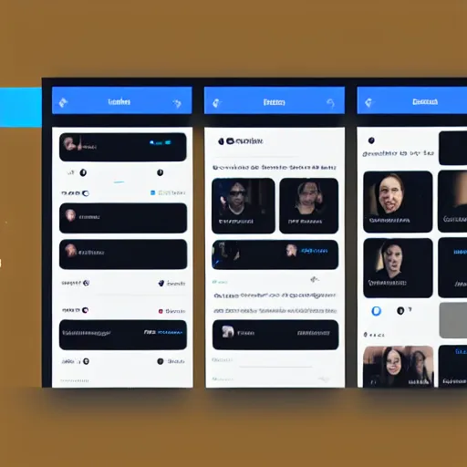 Prompt: UI layout of a social media app