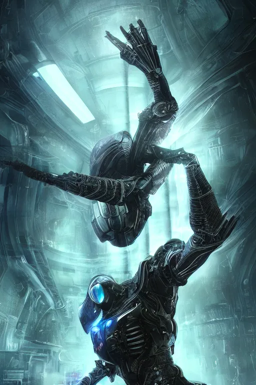 Prompt: the most amazing dream you ever had about singularity bio organic transhumanism artificial intelligence, mass effect, dark souls, hyper realistic, concept art, high key lighting, intricate, hyper detailed, smooth, high contrast, neon, volumetric lighting, octane, raytrace, greg rutkowski, huifeng huang, artgerm, beeple, jim lee,