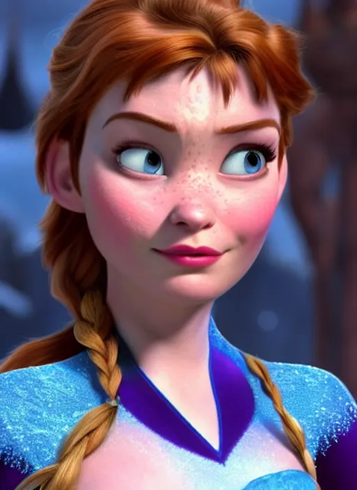 Prompt: mila jovovich in frozen film, close up, 3 d rendering. unreal engine. amazing likeness. very detailed.
