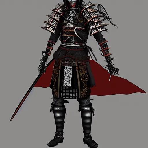 Image similar to Male Victorian Gothic Samurai, hd, intricate, dark souls, 8k, digital art